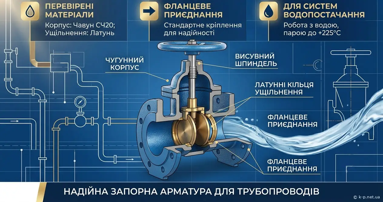 Задвижка чугунная 30ч6бр фланцевая