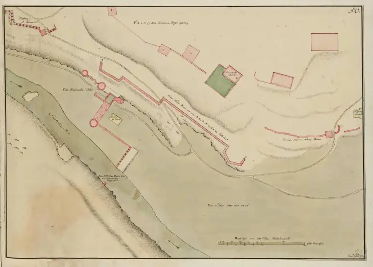 План південної частини Старого міста Кам'янця-Подільського. 1744 рік